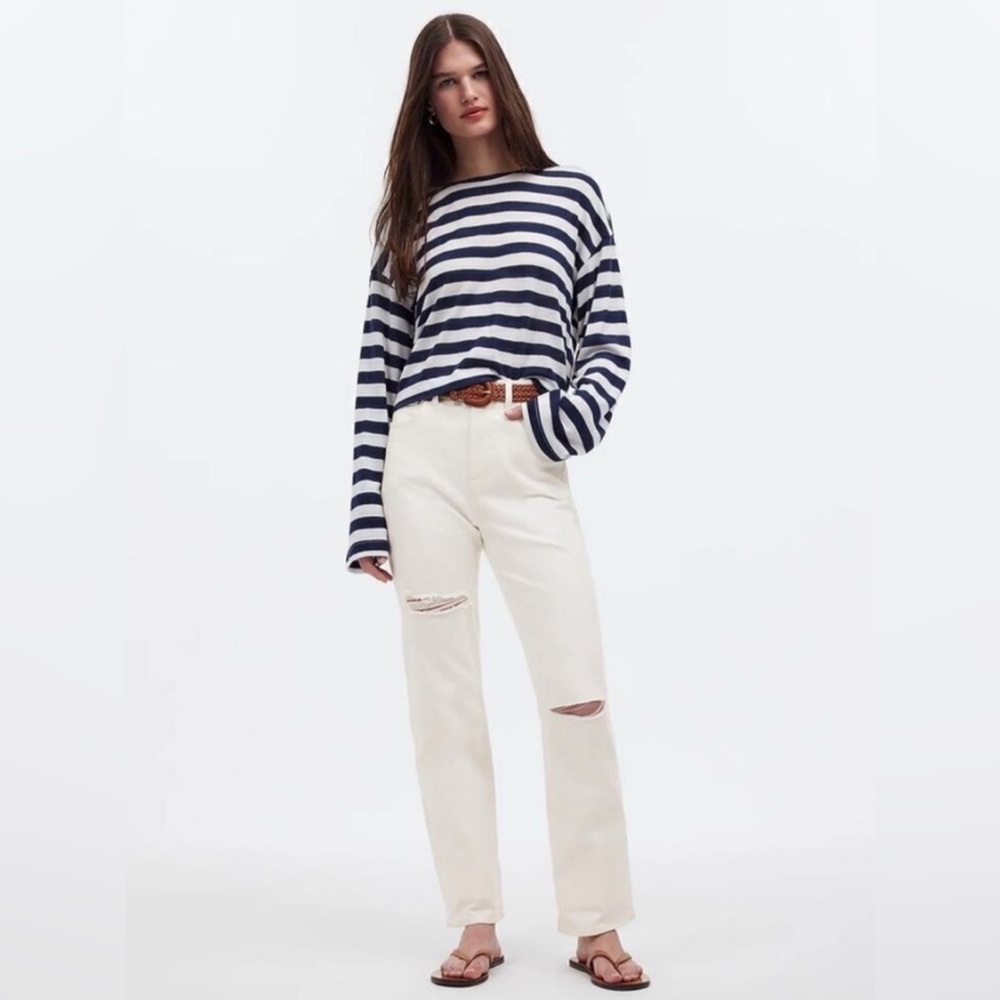 Madewell Jeans The Perfect Vintage Boyfriend Jean, Sz 26, Off White Wash
